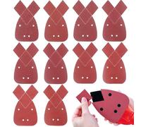 12pcs Mouse Sander Pads, Mouse Sander Pads Mixed,4 Holes Detail Sander Pads Hook and Loop Mouse Palm Sanding Paper Sandpaper 2 x 40/60/80/120/180/240