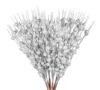 12pcs multi-colored berry branches (40cm Silver)