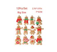 (12Pcs Multicolor) 61112pcs Man Gingerbread Christmas Tree Decoration Pendant Xmas Year New Gift