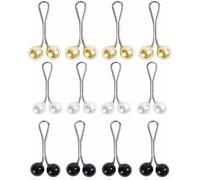 12Pcs Multicolor Headscarf Pearl Pins, Clips U Shape Hijab Scarf Lady Muslim Scarf Shawl Clips Scarf Brooches Pin Jewelry Accessories Women's Brooches and Pins,Hijab pins