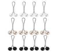 12pcs Multicolor Headscarf Pearl Pins Clips U Shape Hijab Scarf Lady Muslim Scarf Shawl Clips Scarf Brooches Pin Jewelry Accessories(White and Gold and Black), 1, 1