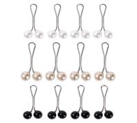 12Pcs Multicolor Headscarf Pearl Pins Clips U Shape Hijab Scarf Lady Muslim Scarf Shawl Clips Scarf Brooches Pin Jewelry Accessories Women's Brooches and Pins (Black&White&Gold) for Women, Pearl,