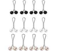 12Pcs Multicolor Headscarf Pearl Pins, Clips U Shape Hijab Scarf Lady Muslim Shawl Clips Scarf Brooches Pin Jewelry Accessories Women's Brooches and Pins