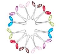 12Pcs Multicolor Oval Pearl Hijab Scarf Metal U Clip Headscarf Brooch Pin