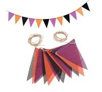 12Pcs Multicolored Burlap Pennant Garlands Easy Hanging Outdoor Indoor Party Decoration For Holidays Celebration Tear Resistant Celebration Pennants