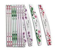 12PCS Nail File Set,Half Moon Nail Buffer Files,Double-Sided Emery Boards for Nails 100 180 240 Grit Professional Manicure Tool for Natural Nails or Extensions
