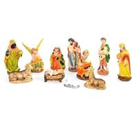 12Pcs Nativity Scene Set Large - Christmas Crib Manger Jesus Birth Hand Painted Resin Figurine for Stable Sculpture, Traditional Xmas Home Decorations