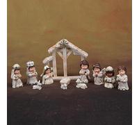 12Pcs Nativity Set For Children, Christmas Story Toddle Nativity Figures Set, Christmas ResinNativity SceneSet Holy Family Statue, Religious Kids NativitySet Include Babys Jesus Mary Joseph Manger