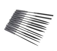 12pcs Needle Files for Metal Glass Wood Deburring Trimming Grinding with Precise Tooth Pattern and Ergonomic Non Slip Handle