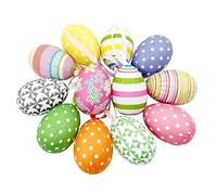 12pcs New Colorful Paper Mache Egg Hanging Ornaments Easter Tree Christmas Decoration