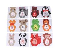 12pcs Newborn Monthly Sticker Cards Animal Paper Posing Props | Baby Growth Record Decals, Repeatedly Paste, Will Not Leave Glue Stain, 12pcs Set for Infant Random Style