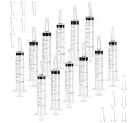 12Pcs No Needle Syringe Set, 20ml Scientific Lab Measuring Syringe, Graduated Plastic Needle Plunger, Sterile Liquid Dispensing Syringes with Caps, Large Colostrum Syringe for Pet Feeding Watering