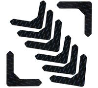 12pcs Non Slip Carpet Sticker Reusable U Shaped PU 123x123mm Black