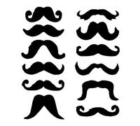 12pcs Novelty Black Fake Moustaches Stick On - Novelty Stick On Moustache Fancy Dress Accessory for Kids or Adults Mexican Costumes - Self Adhesive Black Fake Mustache for Mens 70s Fancy Dress