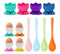12PCS Novelty Egg Cups Set, Colorful Egg Cup Holder for Boiled Eggs, Kitchen Breakfast Stackable Egg Cup Collection The Egg Cup Holder Design Keeps Each Egg neatly in Place During Meals