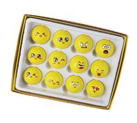 12Pcs Novelty Funny Golfball Emotion Face Golfball Unique Professional Practice Golfs Accessories Unique Professional Practice Balls