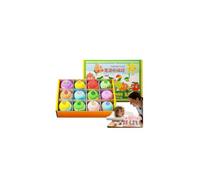 12pcs Ocean Toy Bath Salt Ball Sleeve Box Bath Bombs, 2026 Surprise BathBombs Bubble Treasure Baths Bombs, Fun Educational Fizzy Gift Set for Birthday Holiday (Multicolor-Fruit)