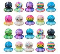 12Pcs Octopus Slow Rising Sensory Toys, Stress Relief Focus Tools for Office and Environments, Random Style Assortment with Tactile Features