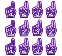 12pcs One Finger Salute Index Finger #1Number One Iron On Embroidered Patches Appliques Machine Embroidery Cheerleading Sports Game Day Trucker Hat Cap Headband Patch for Jackets,Jeans (Purple)