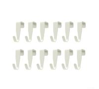 12Pcs Over The Door Hooks - Carbon Steel Small Hanging Hooks, No Drilling Easy Install, 4 Colors (White/Blue/Green/Red) for Organizing Small Tools Kitchen Bedroom Wardrobe(White)