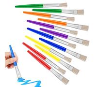 12Pcs Paint Brushes for Kids - Assorted Colorful Children’s Paintbrush Set with Easy-Grip Handles, Safe & Washable Bristles for Toddlers, Classroom Art Supplies, Crafts, Watercolor