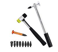 12PCS Paintless Dent Repair Tools Aluminum Dent Hammer with Knock Down Head Tap Rubber Hammer Set for Car Hail Damage Repair