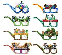 12pcs Paper MC Craft Party Glasses for Kids Party Bag Fillers,MC Fancy Dress Party Eyeglasses Photo Booth Props for Boys Birthday MC Craft Games Party Decorations Costume Accessories
