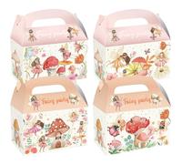 12Pcs Party Favors Boxes Pink Girls Party Favor Boxes Paper Favour Boxes Party Gift Bags Creative Paper Treat Boxes Wild Mushrooms Party Supplies House for Birthdays