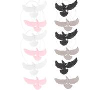 12pcs Peace Dove Hanging Decorations Plastic Birds for Cake Toppers | Artistic Lifelike Finish, Outstretched Wings, Versatile Placement for Trees, Garlands and Peace Themed Events Random Color