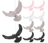 12pcs Peace Dove Hanging Decorations Plastic Cake Bird Ornament