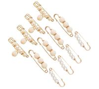 12Pcs Pearl Brooch Pin Shawl Clips for Dresses Pants Skirts Sweaters Aesthetic Brooch Pins for Parties Fashion Accessory Easy to Attach
