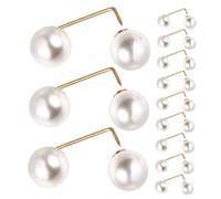 12pcs Pearl Jean Waist Tightener Clips Adjustable No Sew Buttons