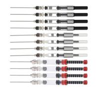 12pcs Pen Ink Spring Filler for Fountain Pens, Stainless Steel | Lightweight Plastic Tool, Bottled Ink Use and On-the-go Carry, Silver Black Set for Students