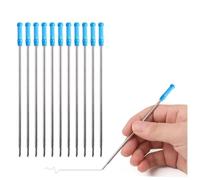 12PCS Pen Refills Blue Ballpoint, High Ink Capacity, Stainless Steel Nib + Tungsten Carbide Ball, Universal Fit for Popular Brands, Smudge-Free Quick-Drying Ink for Office/School Use