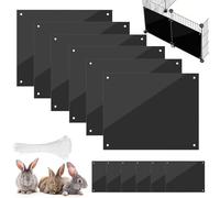 12Pcs Pet Cage Liner Protection, Clear Edge Guard, Bunny Cage Urine Guard, Edge Liner Guinea Pig Side Lining Small Animal Cage 10.2'' x 8.3'' Habitat Siding Guard with 100PCS Ties (Black-26*21cm)
