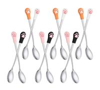 12pcs Pet Food Spoon for Cats and Dogs Cute Paw Stainless Steel Grip | Easy to Clean, Anti-slip Handle, Versatile Size for Home and Outdoor Use