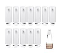 12Pcs Picture Hanging Hooks, Strips Heavy Duty Hooks No Nails Self Adhesive Hooks Large Universal Frame Hanger Damage-Free Removable Adhesive Strips for Hanging Pictures Frames and Wall Decorations