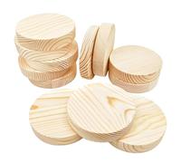 12PCS Pine Circle Plaque, 10x2cm Blank Unfinished Round Wooden Circles Plaques for Craft Projects, Engraving, Wood Burning, Painting