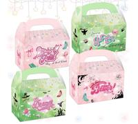 12PCS Pink and Green Birthday Party Decorations Candy Bags Pink and Green Witch Theme Goodie Bags for Party Supplies