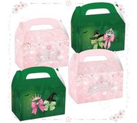 12PCS Pink and Green Birthday Party Decorations Candy Bags Pink and Green Witch Theme Goodie Bags for Party Supplies
