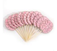 12Pcs Pink Glitter Brain Cupcake Toppers - Medical Themed Birthday Decorations,Pink Beauty Brains Party Photo Props,Cute Smart Brain Cupcake Toppers,Neurologist Graduation Party Decorations
