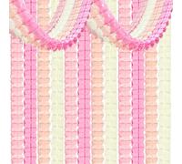 12Pcs Pink White Peach Party Decorations, Hanging White Peach and Pink Paper Streamers Garland for Girls Women Birthday Baby Bridal Shower Wedding Graduation Bachelorette Party Backdrop Decor