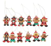 12pcs Pirate Gingerbread Man Hanging Ornament PVC for Christmas Tree
