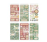 12Pcs Planner Stickers Sheet Retro Style Decorative Planner Stickers for Journal Calendar Scrapbook Assorted Stickers Strong Adhesive Multipurpose Decoration Delicate Look (Style 3)