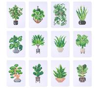 12Pcs Plant Mini Diamond Painting Kits for Adults,Potted Plant Small Diamond Art Kit Full Round Drill,Gem Art for Beginner,Gifts,Home Wall Decor