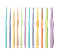 12Pcs Plastic Crochet Hooks Colorful Crochet Hook Set DIY Knitting Art Craft Yarn Handcraft Weaving Tool for Scarf Hat Gloves Knitting(2.0mm - 10.0mm)