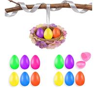 12Pcs Plastic Fillable Easter Eggs, 2.36in Empty Colorful Easter Eggs Decoration, Plastic Egg to Fill, Reusable Fillable Easters Eggs - Fill With Easterrs Hunt Gifts and Chocolate (Dark Color)