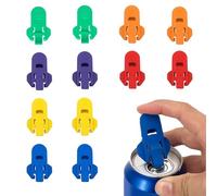 12PCS Plastic Manual Easy Can Opener Colorful Beverage Can Top Ring Opener Tool Handheld Beverage Can Cover Protector for Pop Coke Beer Soda Aluminum Beverage