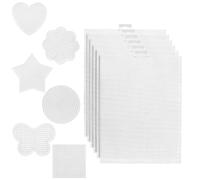 12pcs Plastic Mesh Canvas Sheets, 14 CT Multiple Shapes Plastic Mesh Screen Craft Canvas Sheets for Cross Stitch Embroidery Aida Cloth Needlepoint DIY Crochet Projects