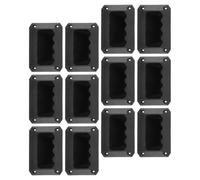 12pcs Plastic Recessed Speaker Handle Pull for Cabinet Box Side Grip | Black Finish, Flush Mount Look, Comfortable to Hold Replacement Part, for Flight Cases and Live Sound Use